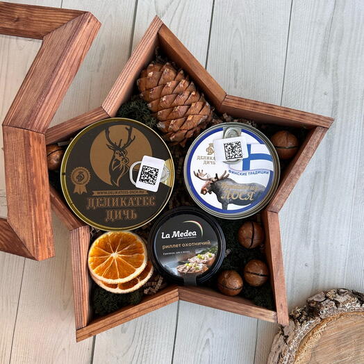 Ящик-звезда с деликатесами для мужчины