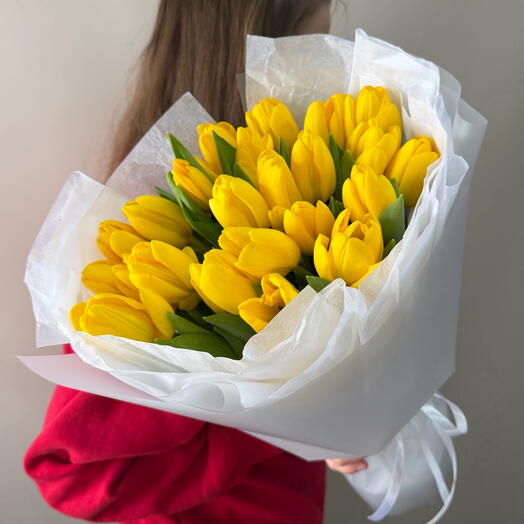 Желтые тюльпаны 💛 букет