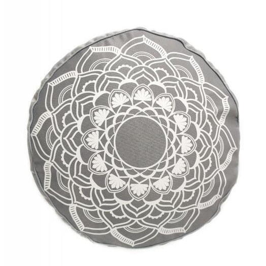 Подушка для медитации с лузгой, съемный чехол, регулировка плотности, Mandala Grey, серый