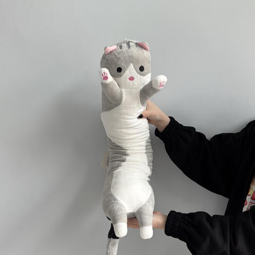 Мягкая игрушка «Кот-батон» серый 70 см