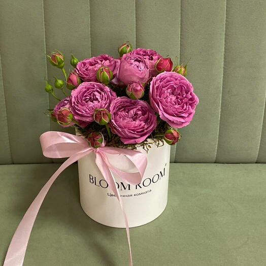 Шляпная коробка с пионовидной розой!🎀 Bloom room: большой выбор букетов в профиле магазина