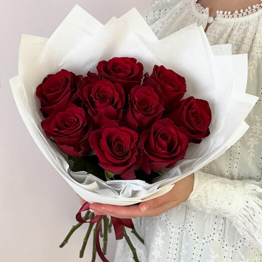 Rosas rojas 9 piezas