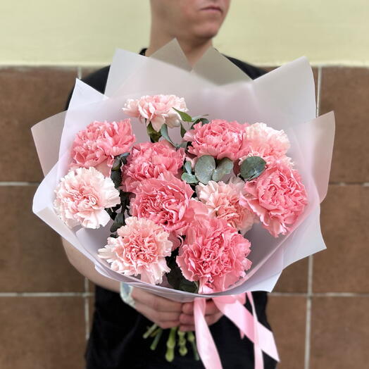 Букет из розовых диантусов 11 💕