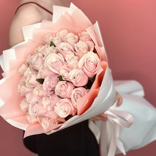 Букет из роскошной розы пинк мондиаль🩷💐🌸