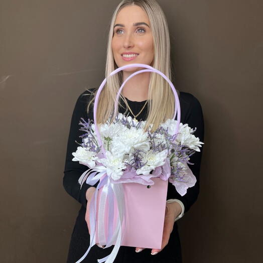 Композиция ( 21 )с хризантемой и лимониумом