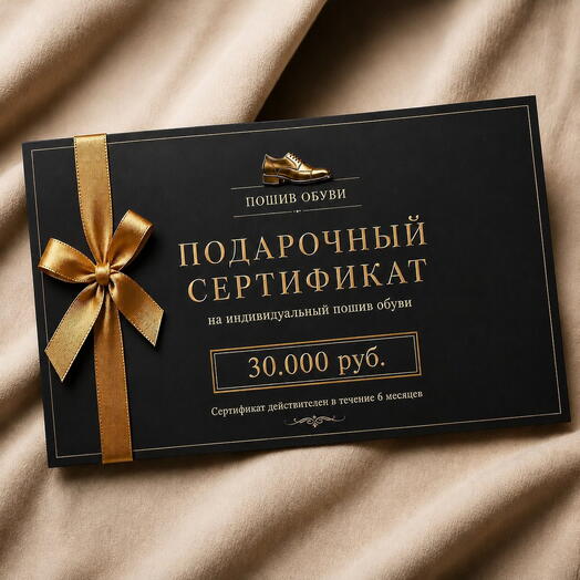 Премиальный подарок руководителю — сертификат на пошив обуви ручной работы
