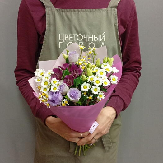Букет Сантини с лезиантусом