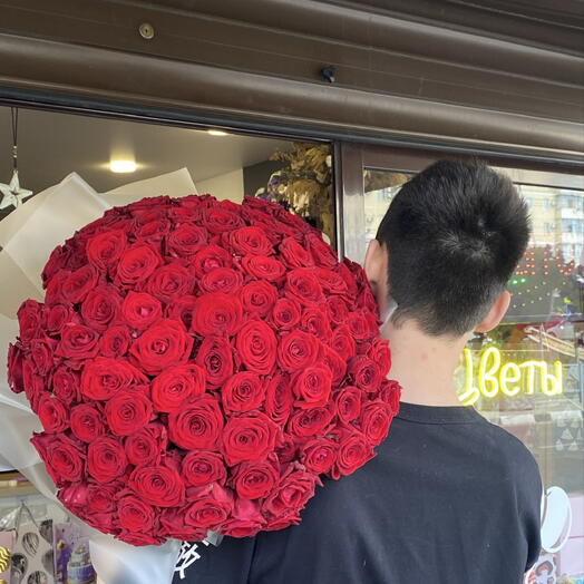 Букет из 101 красной розы 🌹
