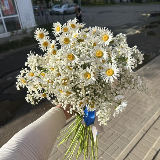 Букет ромашек с гипсофилой🤍