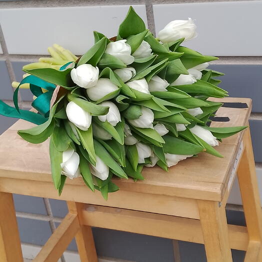 Монобукет из 19 тюльпанов