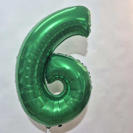 Шар цифра "6" с гелием, шары на день рождения
