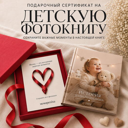 Подарочный сертификат на детскую фотокнигу