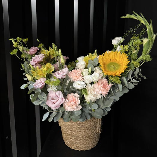 Корзина летняя с подсолнухом🌻