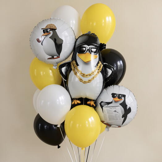 🐧 Набор воздушных шаров «Пингвины на стиле»