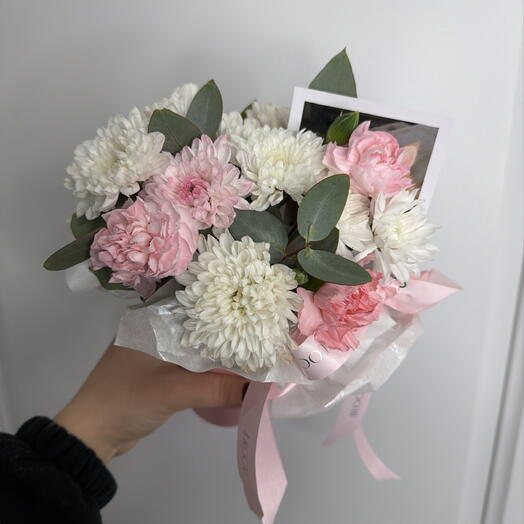 Милый стаканчик-комплимент Bloom room, диантус, хризантема