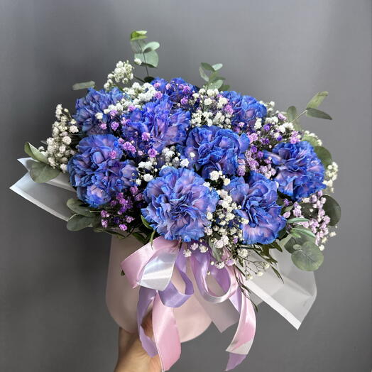 Композиция с космическими гвоздиками и эвкалиптом ⚡️🦋😻