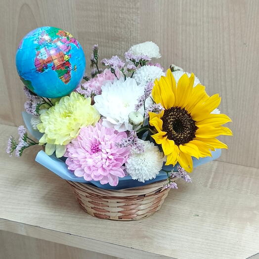 Корзинка с подсолнухом