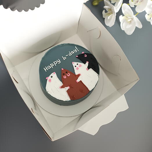 Бенто торт "Крысы happy b-day"