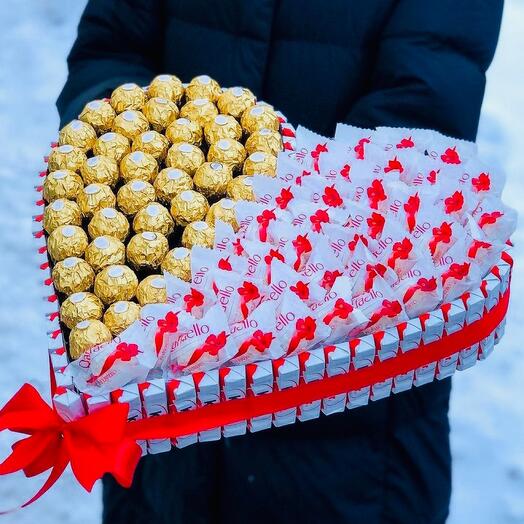 Сердце из премиум конфет