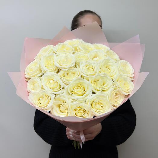 Bouquet of white roses 25 pcs