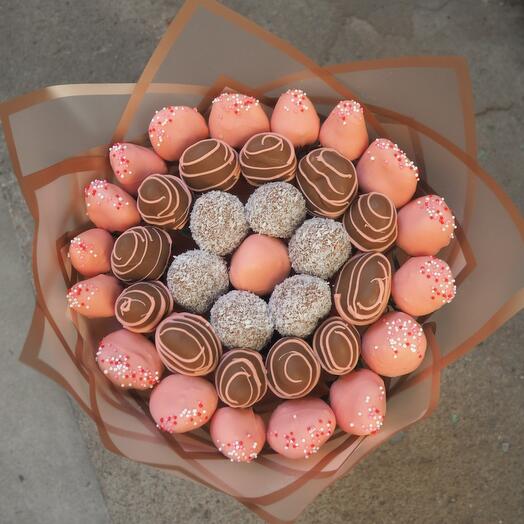 Ramo de Fresas en chocolate "Inspiración" Tamaño M