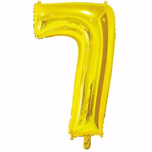 Шар цифра "7" с гелием золото, Gold