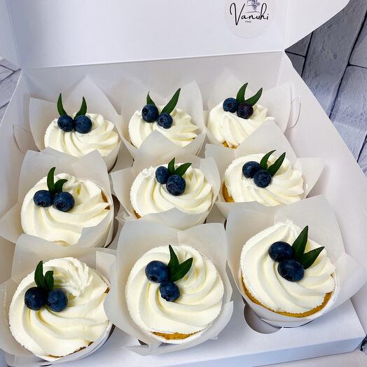 Vanilla cupcakes 9 pcs, classic cupcakes
