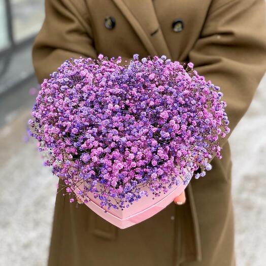 Flowers in a heart box