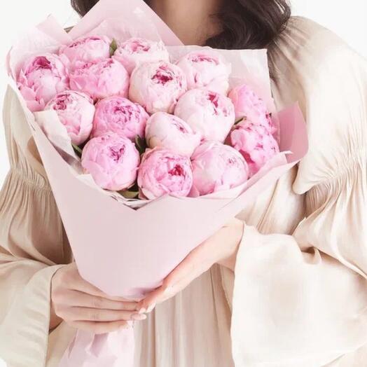 Ramo de 15 peonías Rosadas