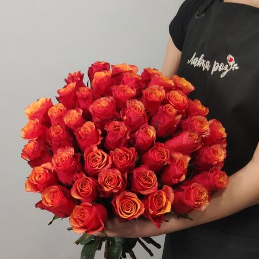 51 rosas naranjas 40 cm