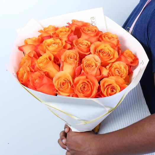 21 Orange Roses Bouquet