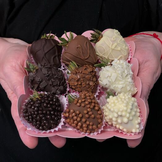 Fresas en chocolate belga "tres chocolates"