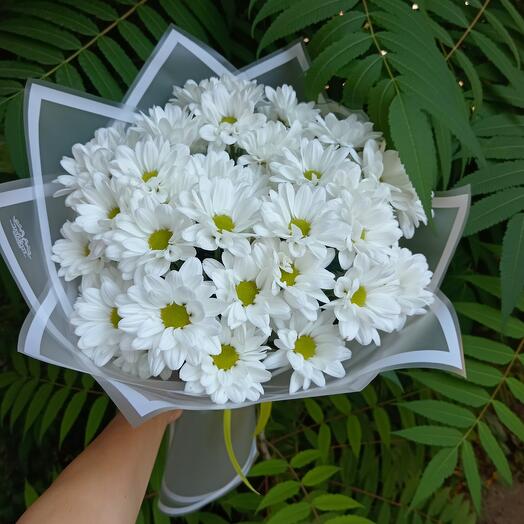 Букет из белых хризантем ромашек