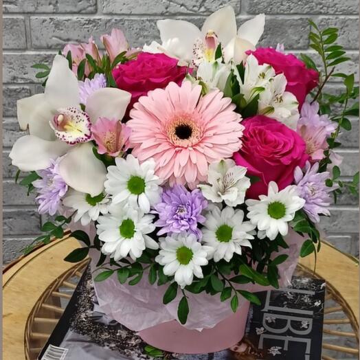 Цветы в коробке «Сказочная фея»