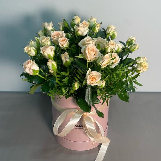 A box of delicate bush roses