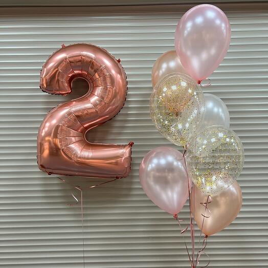 Balloons - a number and 7 balloons