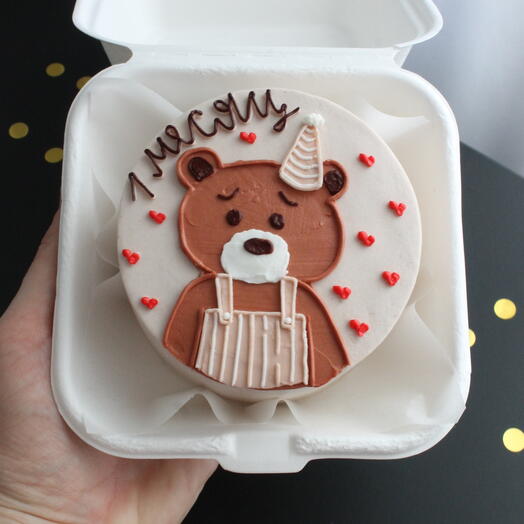 🧸Бенто-торт ребенку на 1 месяц с малиново-клубничной или шоколадной начинкой