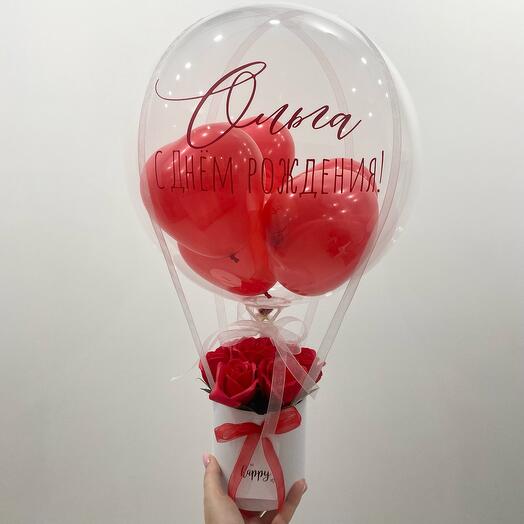 Soap roses in a balloon box