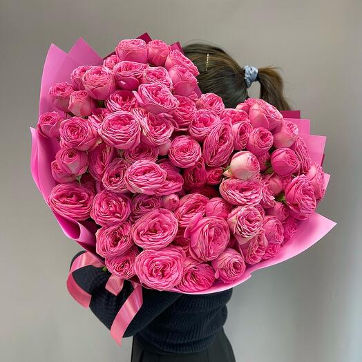 Ramo de rosas de peonía en forma de corazón 💕 21pcs