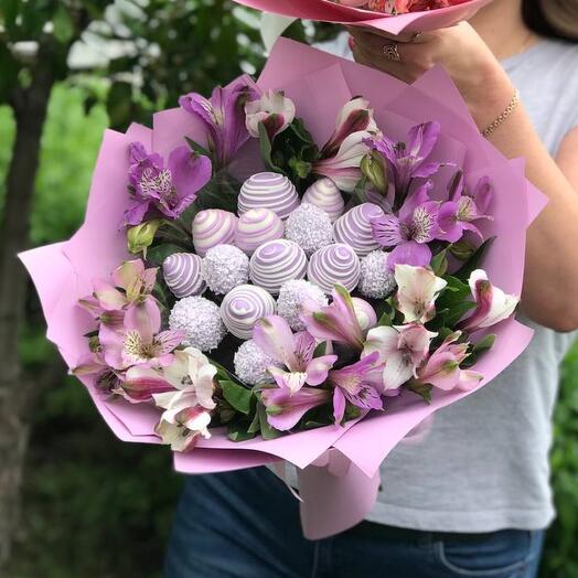 Лавандовый букет М в шоколаде 🍓