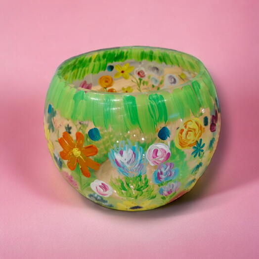 High Quality Glass Vase Art Hand Painted - V015