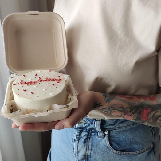 Бенто в боксе "Happy birthday" с сердцами