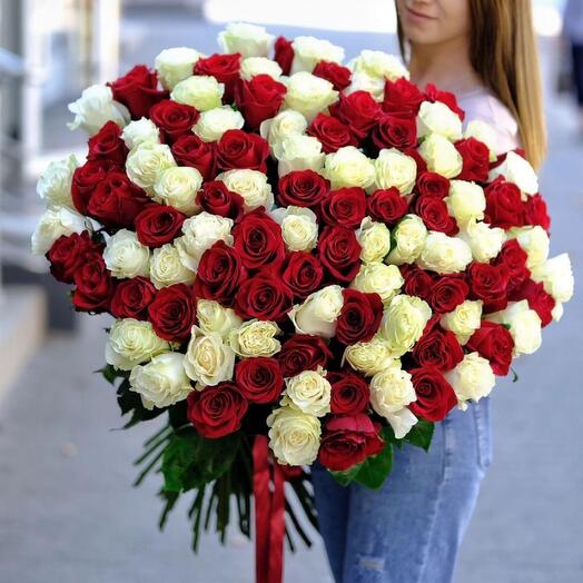 White and Red Rose