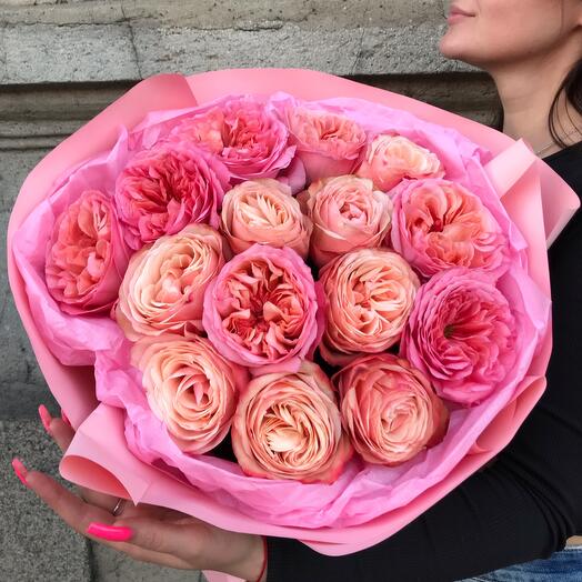 Дуо из 15 пионовидных роз (156)
