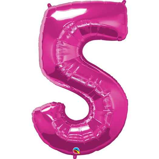 Pink Number Five Helium Balloon -5355