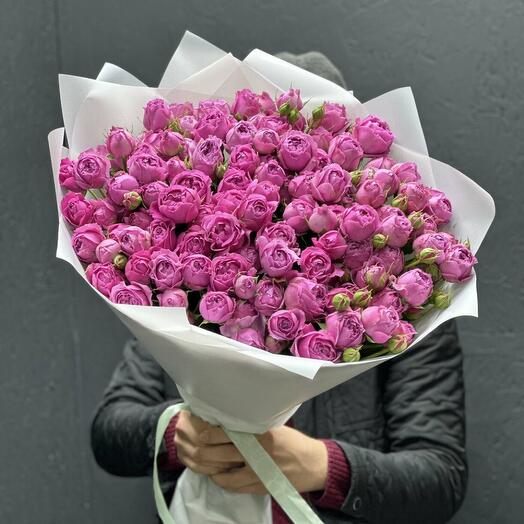 Пионовидная кустовая Роза Мисти Бабблс