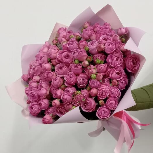 💎 Premium Букет из 29 кустовых пионовидных роз Мисти баблз