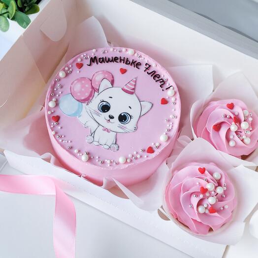 Бенто и капкейки с кошечкой🌸