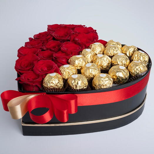 Red Roses And Chocolates Box