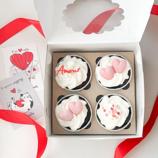 Капкейки «amour» на 8 марта
